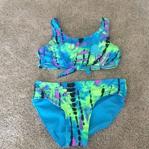 justice tie dye bathing suit